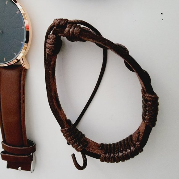 Unisex Adjustable Hemp Cord Braided Rope Wristbands Bracelets Watch Set - Picture 7 of 12